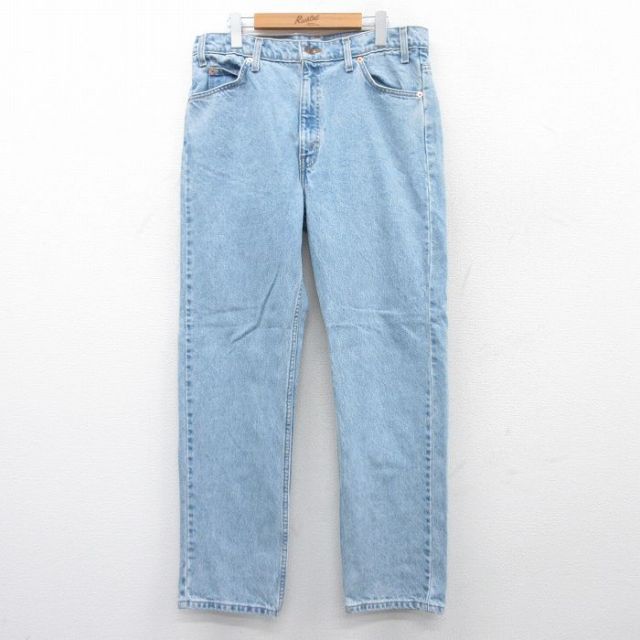 W36★古着 ジーンズ Levis リーバイス 505 メンズ 00年代 00s コットン 薄紺 ネイビー デニム 25may16 中古 ボトムス ジーパン Gパン ロング パンツ