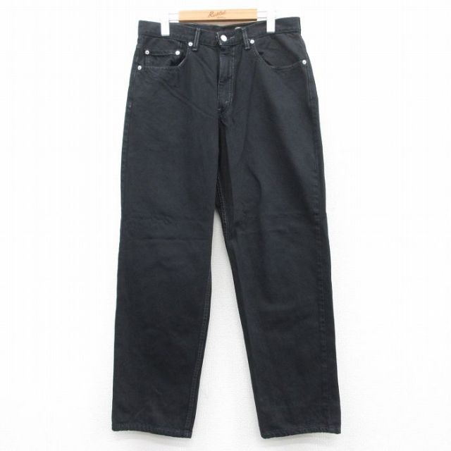 W34★古着 ジーンズ Levis リーバイス 550 メンズ 00年代 00s コットン 黒 ブラック デニム 25may16 中古 ボトムス ジーパン Gパン ロング パンツ