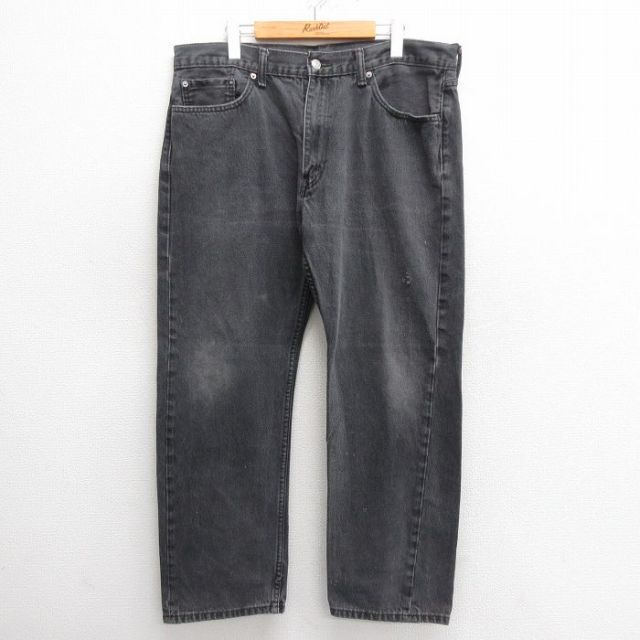 W37★古着 ジーンズ Levis リーバイス 505 メンズ コットン 黒 ブラック デニム 25may27 中古 ボトムス ジーパン Gパン ロング パンツ