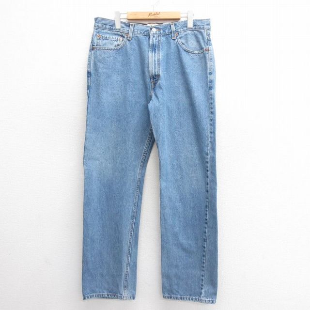 W35★古着 ジーンズ Levis リーバイス 505 メンズ コットン 紺 ネイビー デニム 25may27 中古 ボトムス ジーパン Gパン ロング パンツ