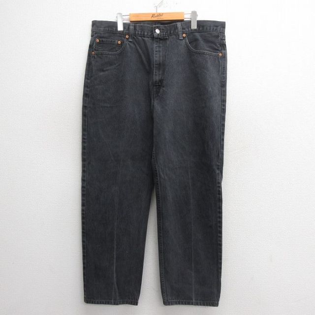 W39★古着 ジーンズ Levis リーバイス 550 メンズ 大きいサイズ コットン 黒 ブラック デニム 25may27 中古 ボトムス ジーパン Gパン ロング パンツ