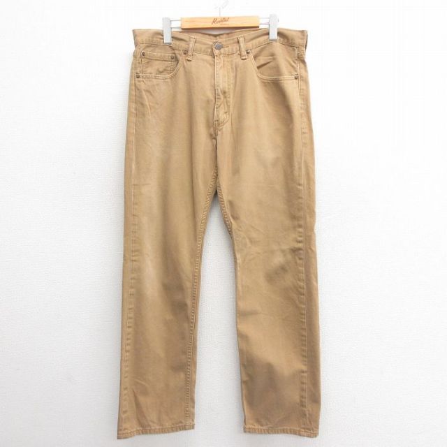 W36★古着 ジーンズ Levis リーバイス 505 メンズ ベージュ カーキ デニム 25may27 中古 ボトムス ジーパン Gパン ロング パンツ