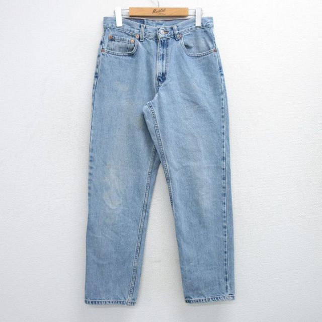 W29★古着 リーバイス Levis 550 メンズ コットン 紺 ネイビー デニム 25jun05 中古 ボトムス ジーパン Gパン ロング パンツ