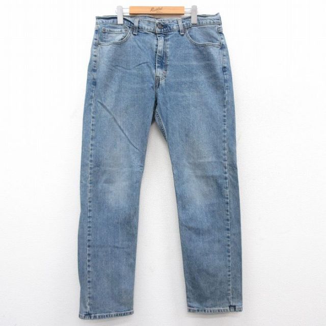 W36★古着 リーバイス Levis 505 メンズ ヒゲ 紺 ネイビー デニム 25jun21 中古 ボトムス ジーパン Gパン ロング パンツ