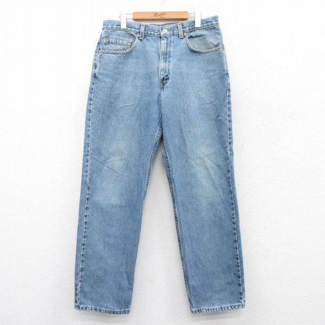 W33★古着 リーバイス Levis 550 メンズ 90年代 90s コットン USA製 紺 ネイビー デニム 25jun21 中古 ボトムス ジーパン Gパン ロング パンツ
