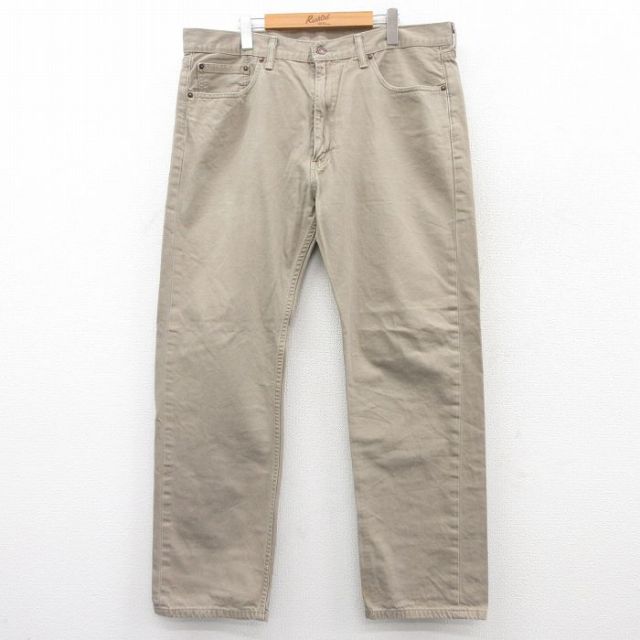 W40★古着 リーバイス Levis 505 メンズ 大きいサイズ コットン ベージュ カーキ デニム 25jun21 中古 ボトムス ジーパン Gパン ロング パンツ