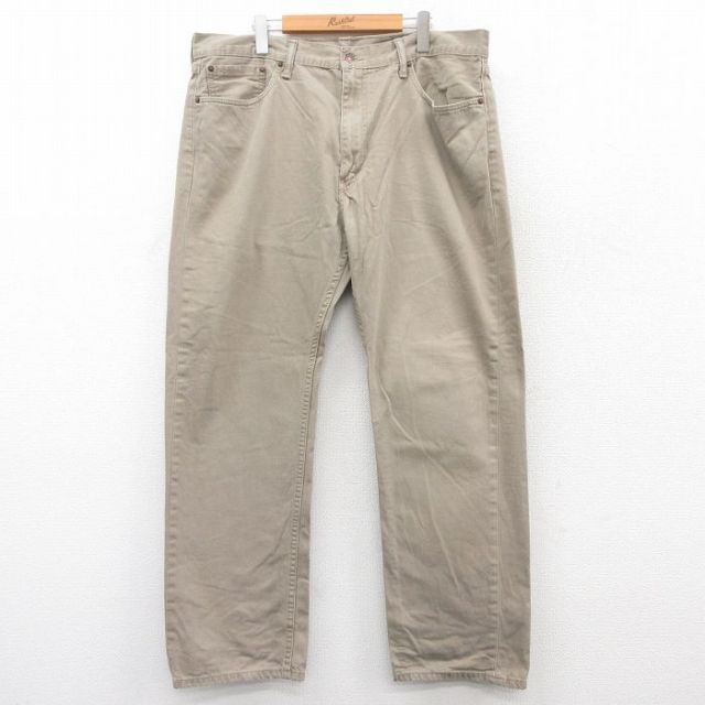 W40★古着 リーバイス Levis 505 メンズ 大きいサイズ コットン ベージュ カーキ デニム 25jun21 中古 ボトムス ジーパン Gパン ロング パンツ