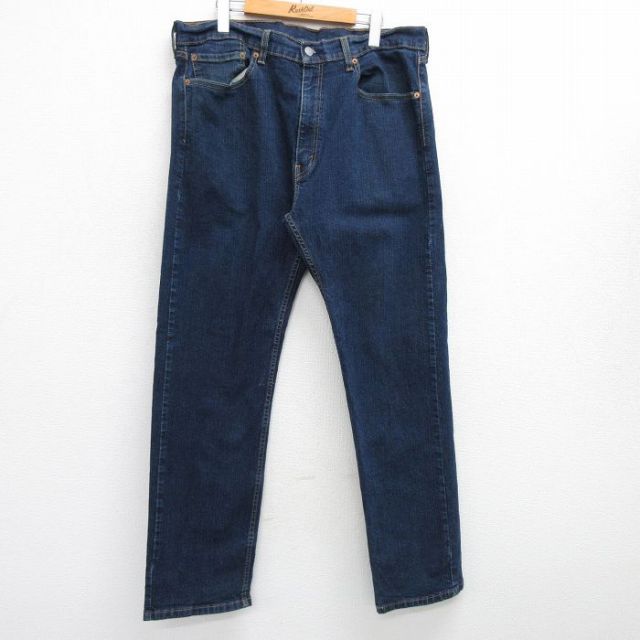 W37★古着 ジーンズ リーバイス Levis 505 メンズ 濃紺 ネイビー デニム 25jul05 中古 ボトムス ジーパン Gパン ロング パンツ