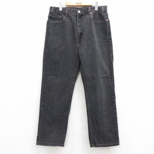 W35★古着 ジーンズ Levis リーバイス 505 メンズ 00年代 00s コットン 黒 ブラック デニム 25jul16 中古 ボトムス ジーパン Gパン ロング パンツ