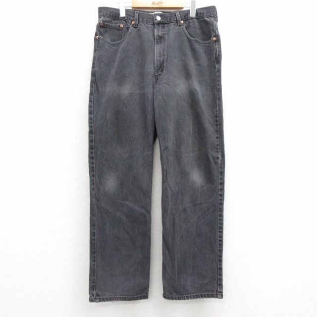W37★古着 ジーンズ Levis リーバイス 550 メンズ コットン 黒 ブラック デニム 25jul16 中古 ボトムス ジーパン Gパン ロング パンツ