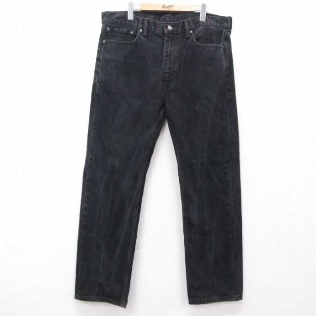 W39★古着 ジーンズ Levis リーバイス 505 メンズ コットン 黒 ブラック デニム 25jul25 中古 ボトムス ジーパン Gパン ロング パンツ