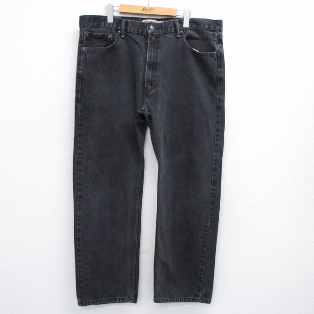 W40★古着 ジーンズ Levis リーバイス 505 メンズ 大きいサイズ コットン 黒 ブラック デニム 25aug01 中古 ボトムス ジーパン Gパン ロング パンツ