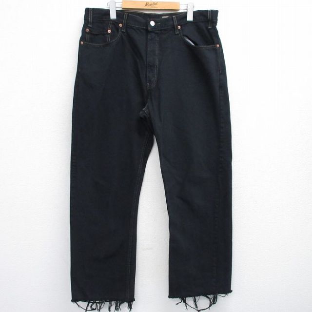 【20%OFF】W37★古着 ジーンズ Levis リーバイス メンズ 黒 ブラック 25aug01 中古 ボトムス ジーパン Gパン ロング パンツ