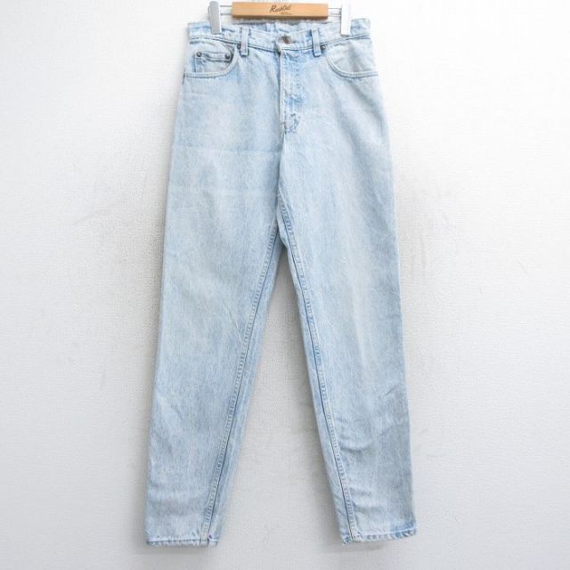 W30★古着 ジーンズ Levis リーバイス 550 メンズ 90年代 90s テーパード USA製 薄紺 ネイビー デニム 【spe】 25aug05 中古 ボトムス ジーパン Gパン ロング パンツ