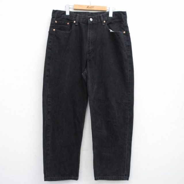 W36★古着 ジーンズ リーバイス Levis 550 メンズ コットン 黒 ブラック デニム 25sep19 中古 ボトムス ジーパン Gパン ロング パンツ
