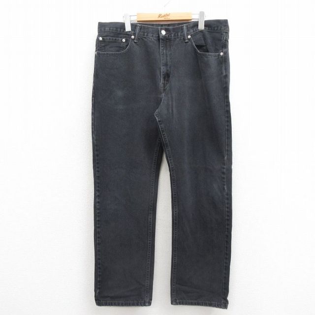 W38★古着 ジーンズ Levis リーバイス 505 メンズ コットン 黒 ブラック デニム 25sep30 中古 ボトムス ジーパン Gパン ロング パンツ