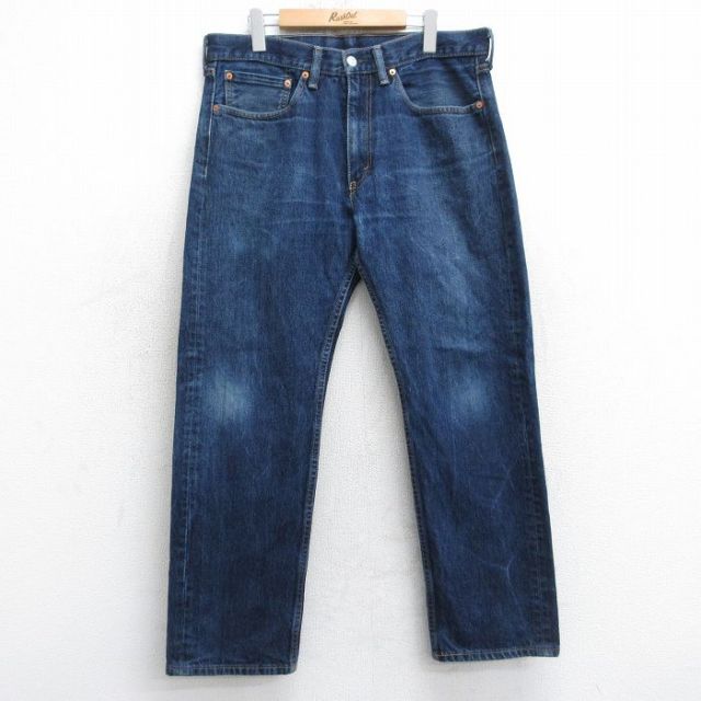 W34★古着 リーバイス Levis 505 メンズ ヒゲ コットン 濃紺 デニム 25nov20