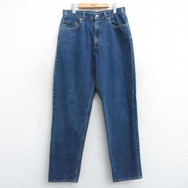 W35★古着 リーバイス Levis 550 メンズ 90年代 90s テーパード コットン USA製 紺 デニム 25nov20