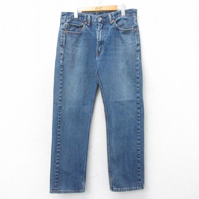 W36★古着 ジーンズ Levis リーバイス 505 メンズ ヒゲ 紺 デニム 26jan28