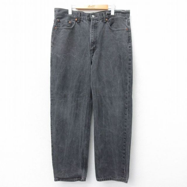 W38★古着 ジーンズ Levis リーバイス 550 メンズ コットン 黒 デニム 26jan28