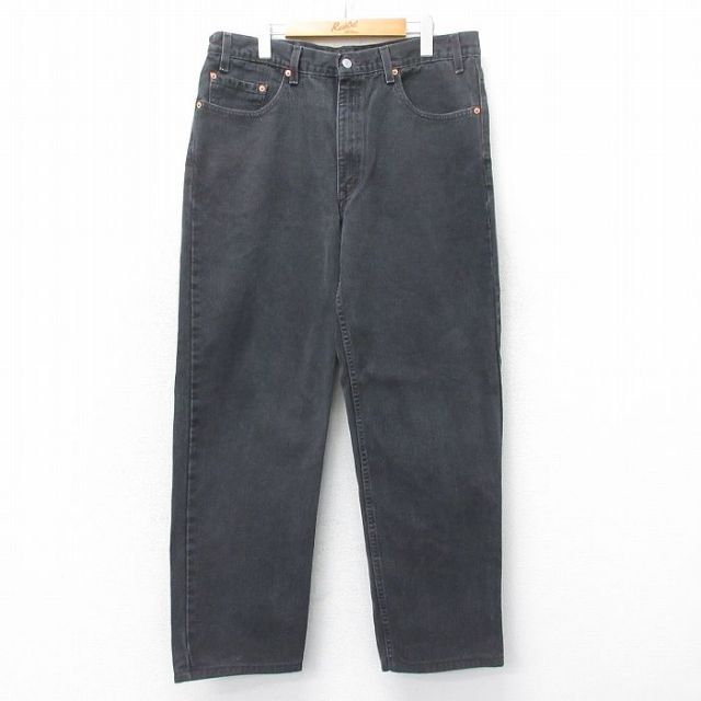 W38★古着 ジーンズ Levis リーバイス 550 メンズ 90年代 90s コットン USA製 黒 デニム【spe】 26jan28