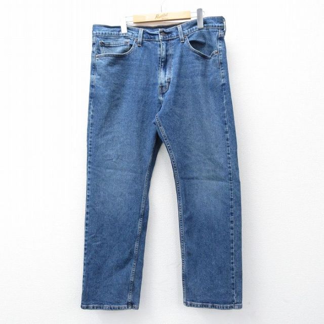 W36★古着 ジーンズ Levis リーバイス 505 メンズ ヒゲ 紺 デニム 26feb05