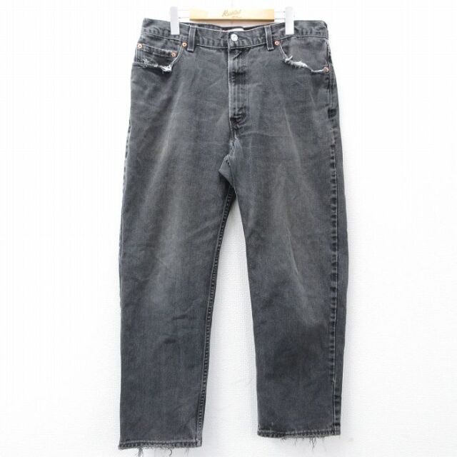 W36★古着 ジーンズ Levis リーバイス 550 メンズ コットン USA製 黒 デニム 26mar05