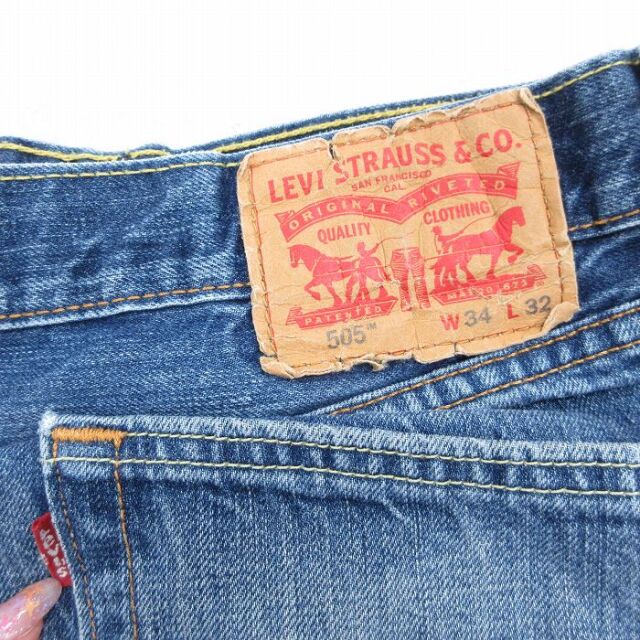 古着通販 W34☆古着 ジーンズ リーバイス Levis 505 メンズ ヒゲ