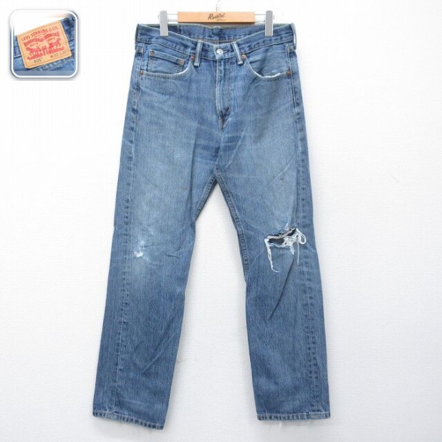 【20%OFF】リーバイス505 ジーンズ ヒゲ ネイビー 実寸W33 | 古着
