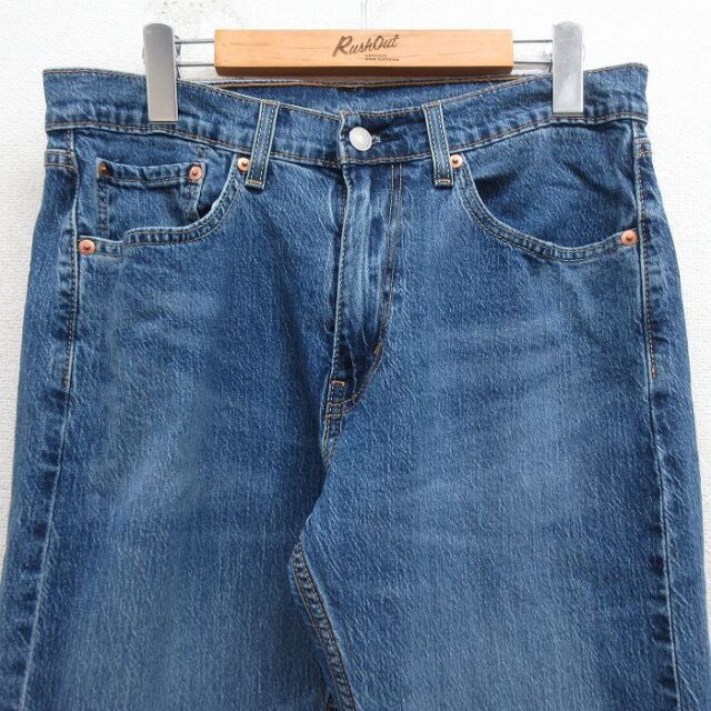 古着通販 W32☆古着 ジーンズ Levis リーバイス 505 メンズ ヒゲ 紺 デニム