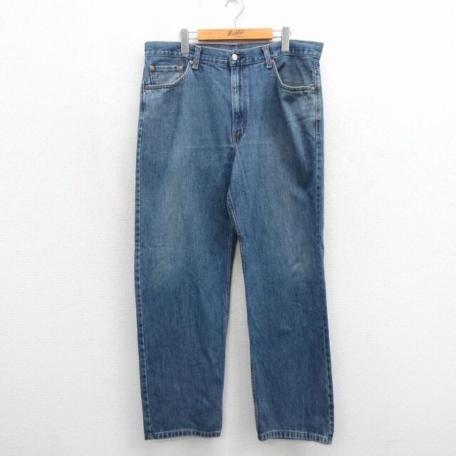 W37★古着 リーバイス Levis 550 メンズ テーパード コットン ネイビー デニム 26jun17