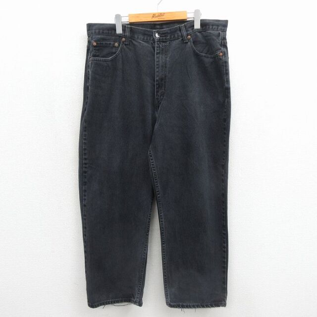 W40★古着 リーバイス Levis 550 メンズ テーパード 大きいサイズ コットン ブラック デニム 26jun29