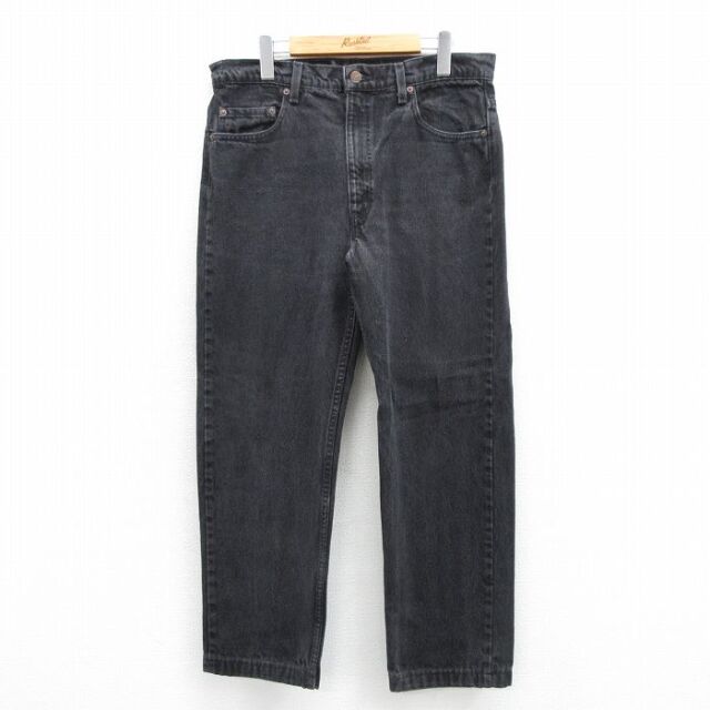 W35★古着 ジーンズ Levis リーバイス 505 メンズ 90年代 90s コットン USA製 ブラック デニム【spe】 26jul04