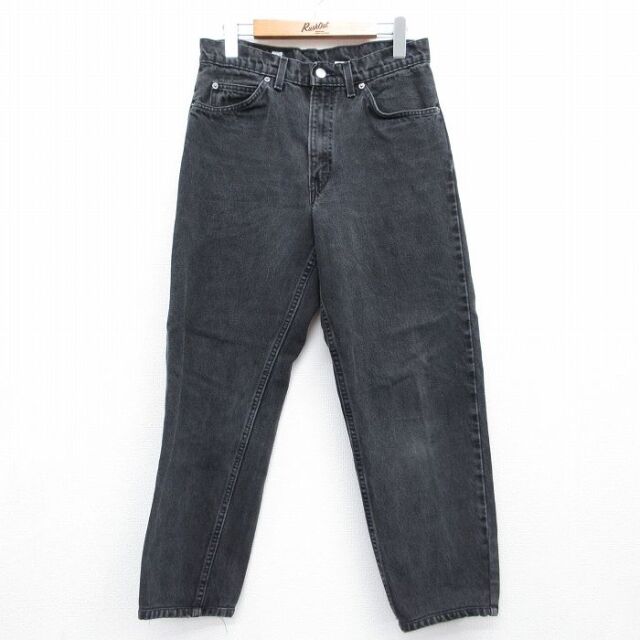 W31★古着 ジーンズ リーバイス Levis 550 メンズ 90年代 90s テーパード コットン ブラック デニム【spe】 26jul09