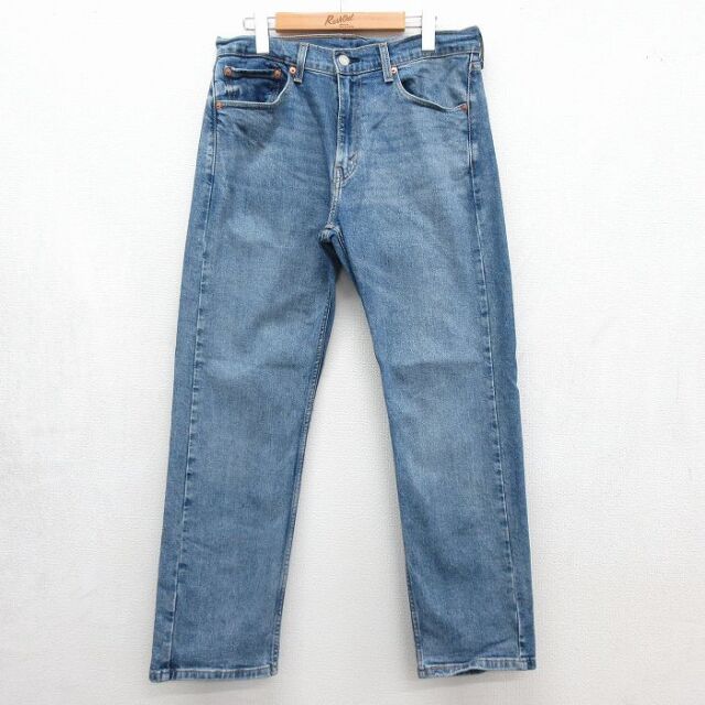 リーバイス505 ジーンズ ヒゲ ネイビー 実寸W32 | 古着