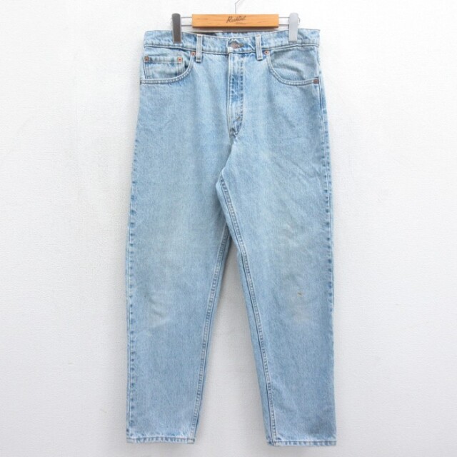 W33★古着 Levi's リーバイス メンズ 90年代 90s ジーンズ 550 リラックスフィット コットン USA製 ネイビー デニム【spe】 26sep04