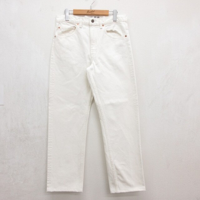 W32★古着 Levi's リーバイス505 メンズ 90年代 90s ジーンズ コットン USA製 ホワイト デニム【spe】 26sep10