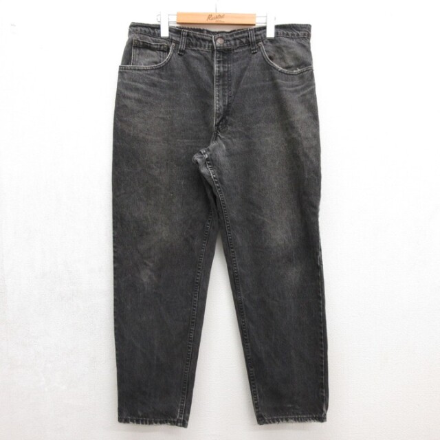 W37★古着 リーバイス550 Levi's メンズ 90年代 90s ジーンズ ヒゲ コットン カナダ製 ブラック デニム【spe】 26sep10