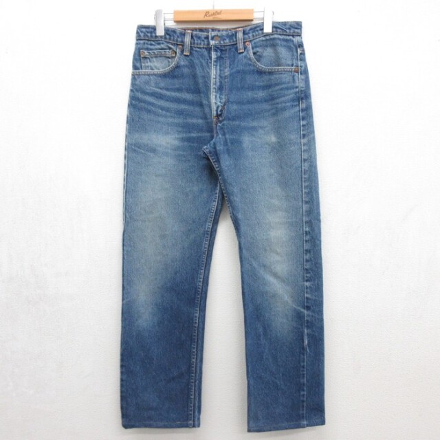 W33★古着 Levi's リーバイス 505 メンズ 90年代 90s ジーンズ ヒゲ コットン カナダ製 ネイビー デニム【spe】 26sep17