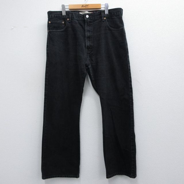 W38★古着 ジーンズ Levis リーバイス 517 メンズ コットン 黒 ブラック デニム 25mar13 中古 ボトムス ジーパン Gパン ロング パンツ