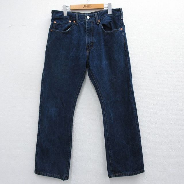 W34★古着 ジーンズ Levis リーバイス 517 メンズ 紺 ネイビー デニム 25mar13 中古 ボトムス ジーパン Gパン ロング パンツ