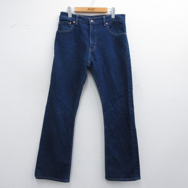 W32★古着 ジーンズ Levis リーバイス 517 メンズ 濃紺 ネイビー デニム 25may09 中古 ボトムス ジーパン Gパン ロング パンツ
