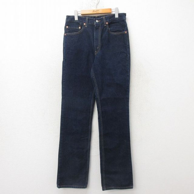 【50%OFF】W32★古着 ジーンズ Levis リーバイス 517 メンズ 90年代 90s ブーツカット コットン USA製 紺 ネイビー デニム 【spe】 25jun20 中古 ボトムス ジーパン Gパン ロング パンツ