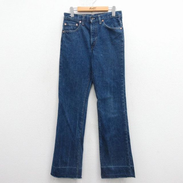 W31★古着 ジーンズ Levis リーバイス 517 メンズ 80年代 80s ブーツカット USA製 タロン 紺 デニム【spe】 25dec10