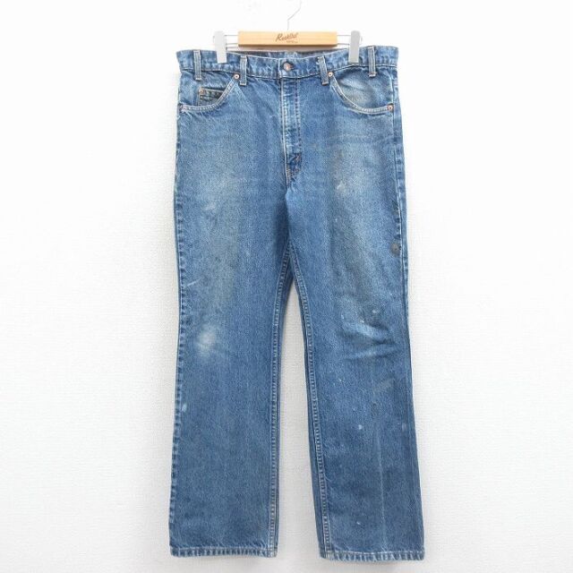 W36★古着 ジーンズ Levis リーバイス 517 メンズ 90年代 90s ブーツカット USA製 紺 デニム【spe】 26feb10