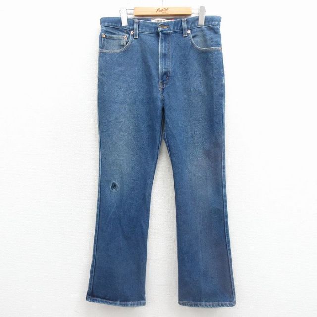 W34★古着 ジーンズ Levis リーバイス 517 メンズ ブーツカット 紺 デニム 26feb27