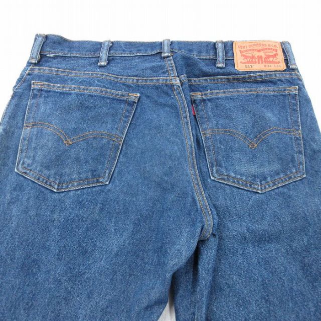 リーバイス517 W34 フレア ヒゲ 青 古着 00s Y2K 22063 古着通販 W34☆古着 ジーンズ Levis リーバイス 517 メンズ フレア
