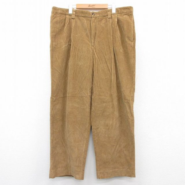 【20%OFF】W42★古着 エルエルビーン LLBEAN コーデュロイ パンツ メンズ 00年代 00s 太畝 大きいサイズ コットン 茶 ブラウン 25jan28 中古 ボトムス ロング