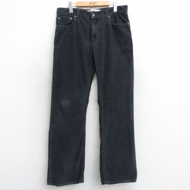 W35★古着 ギャップ GAP コーデュロイ パンツ メンズ 00年代 00s コットン 黒 ブラック 25feb15 中古 ボトムス ロング