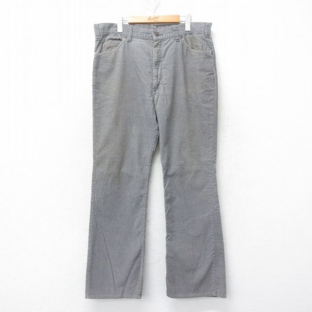 W37★古着 リーバイス Levis 517 コーデュロイ パンツ メンズ 80年代 80s フレア タロン グレー 【spe】 25feb18 中古 ボトムス ロング